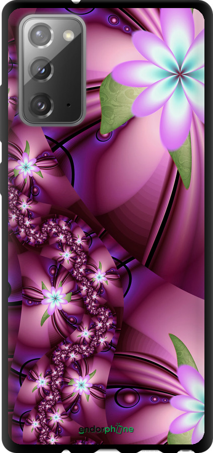 

TPU чорний чохол "Квіткова мозаїка" для Samsung Galaxy Note 20, Рожевий