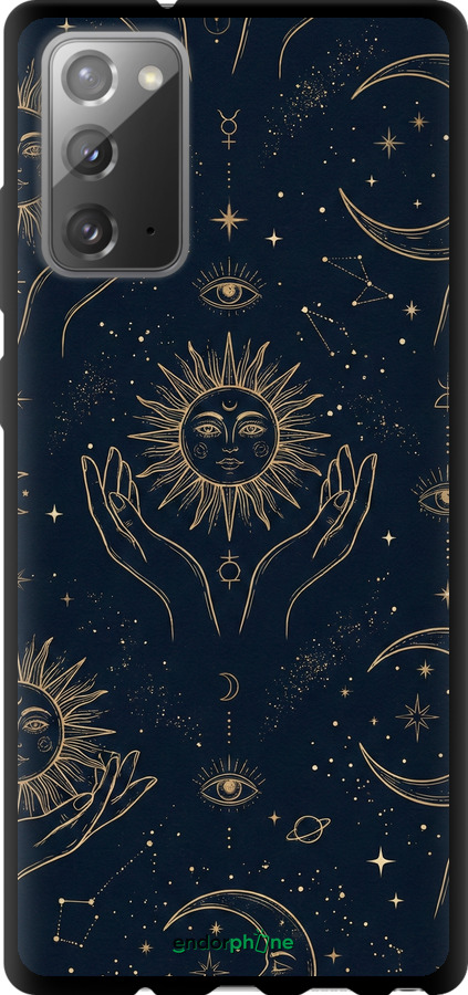 TPU чехол Celestial Harmony: Sun & Moon Gold Mystic Pattern для Samsung Galaxy Note 20 - 6778b-2036 изображение 