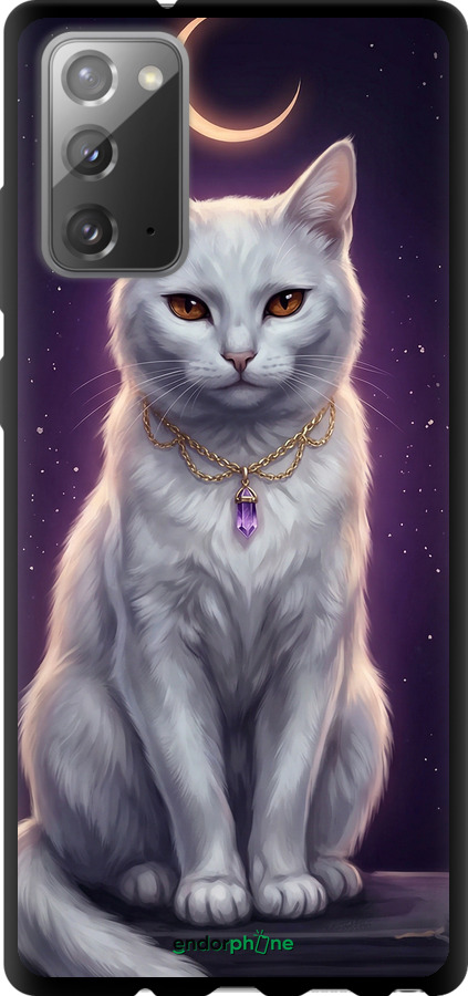 TPU чехол Mystic White Cat Gothic Dark Purple Gold для Samsung Galaxy Note 20 - 6805b-2036 изображение 