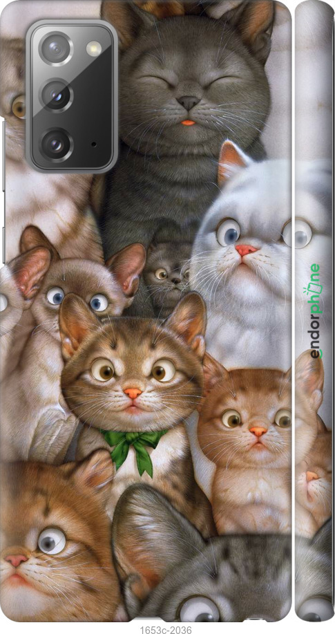 

3D пластиковий матовий чохол "Коти" для Samsung Galaxy Note 20