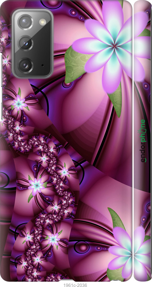 

3D пластиковий матовий чохол "Квіткова мозаїка" для Samsung Galaxy Note 20, Рожевий