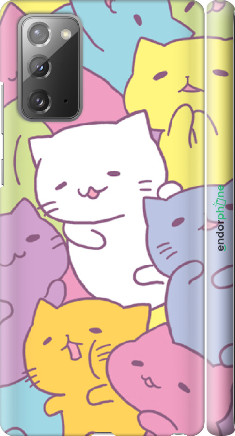 

3D пластиковий матовий чохол "Кошенята " для Samsung Galaxy Note 20, Білий