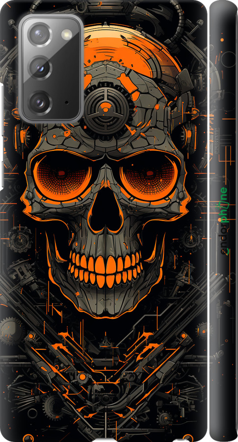 3D пластиковый матовый чехол Череп для Samsung Galaxy Note 20 - 5952m-2036 изображение 