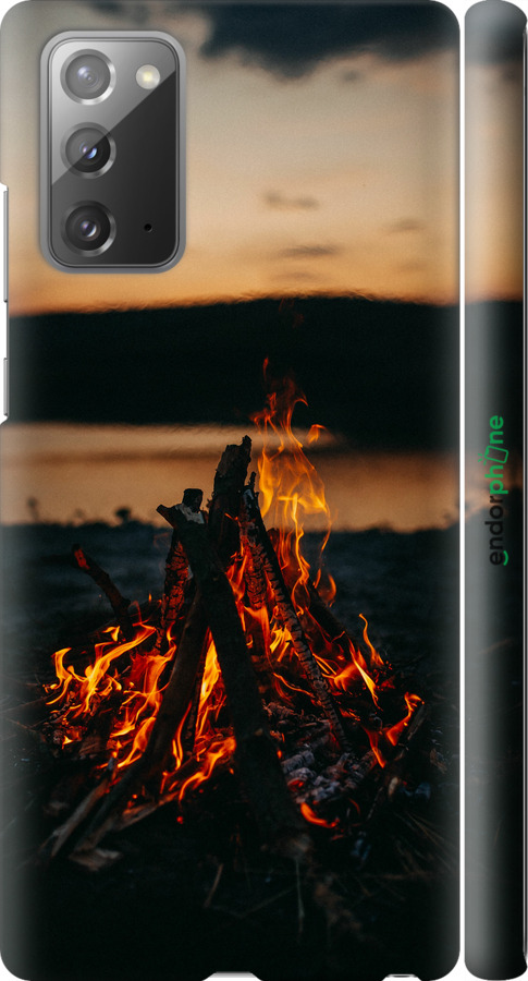 3D пластиковий матовий чехол Вогонь для Samsung Galaxy Note 20 - 6021m-2036 изображение 