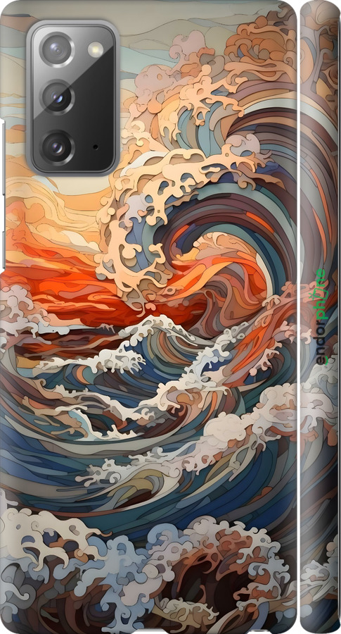 3D пластиковий матовий чехол Арт хвилі для Samsung Galaxy Note 20 - 6324m-2036 изображение 