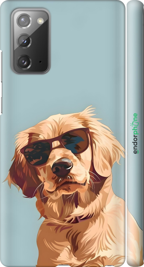 3D пластиковий матовий чехол Пес в очках для Samsung Galaxy Note 20 - 6381m-2036 изображение 