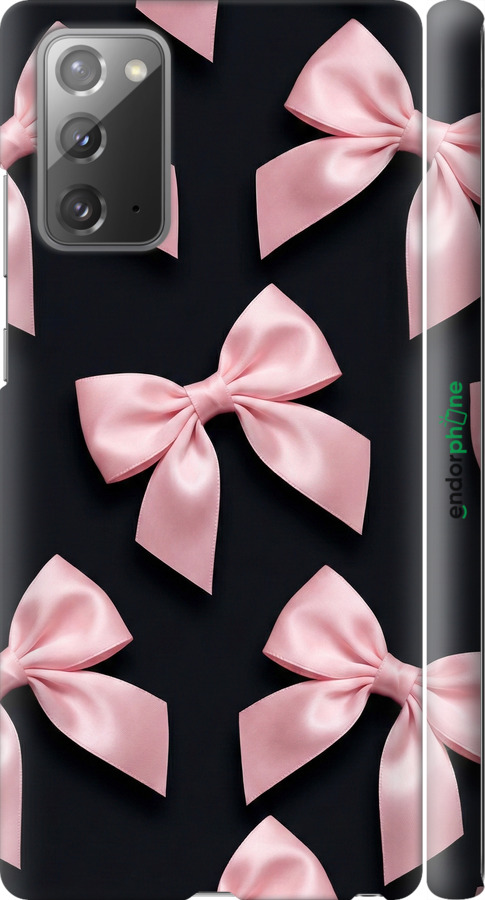 3D пластиковый матовый чехол Coquette Ribbons Dark Coquette для Samsung Galaxy Note 20 - 6767m-2036 изображение 