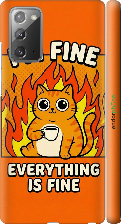 3D пластиковый матовый чехол Funny Cat для Samsung Galaxy Note 20 - 6786m-2036 изображение 