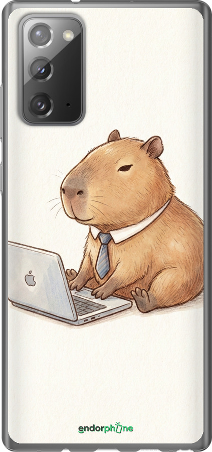 2D пластиковый чехол Funny Capybara CEO Working для Samsung Galaxy Note 20 - 6777t-2036 изображение 