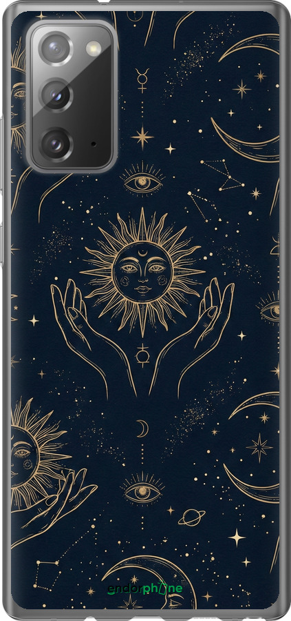 2D пластиковый чехол Celestial Harmony: Sun & Moon Gold Mystic Pattern для Samsung Galaxy Note 20 - 6778t-2036 изображение 