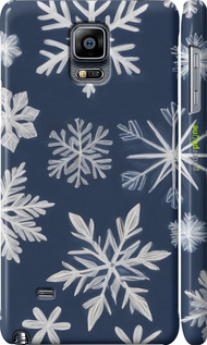 3D пластиковий матовий чехол Сніжинки для Samsung Galaxy Note 4 N910H - 5821m-64 изображение 