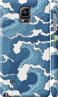 3D пластиковый матовый чехол Абстрактный рисунок морских волн для Samsung Galaxy Note 4 N910H - 6538m-64 изображение 