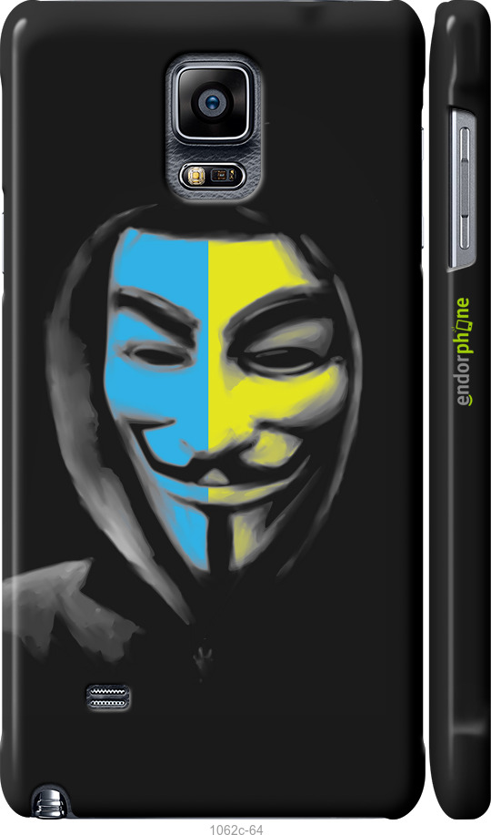 3D пластиковый глянцевый чехол Украинский анонимус для Samsung Galaxy Note 4 N910H - 1062c-64 изображение 
