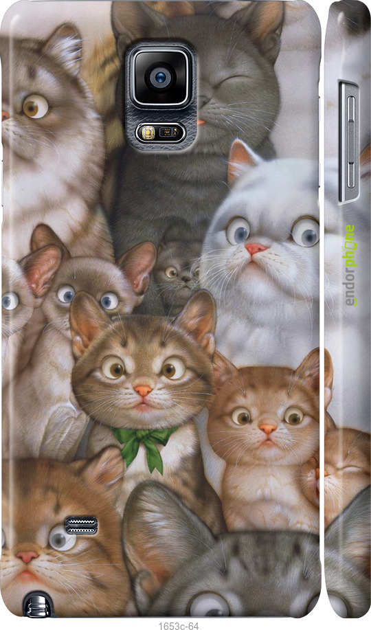 

3D пластиковий матовий чохол "Коти" для Samsung Galaxy Note 4 N910H