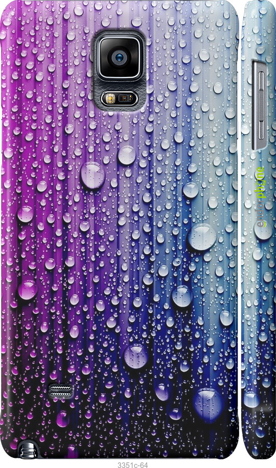 

3D пластиковий матовий чохол "Краплини води" для Samsung Galaxy Note 4 N910H, Синій