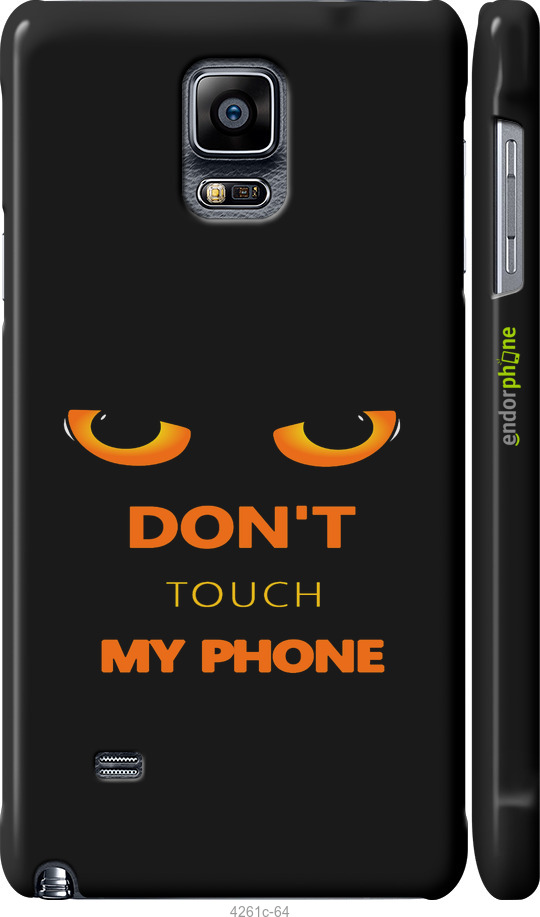 3D пластиковый матовый чехол Don't touch the phone для Samsung Galaxy Note 4 N910H - 4261m-64 изображение 