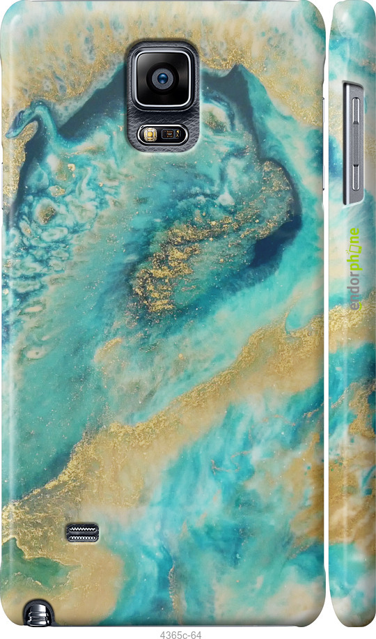 3D пластиковий глянцевий чехол Green marble для Samsung Galaxy Note 4 N910H - 4365c-64 изображение 