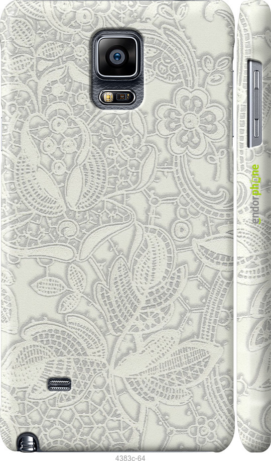 3D пластиковий глянцевий чехол Біле мереживо для Samsung Galaxy Note 4 N910H - 4383c-64 изображение 