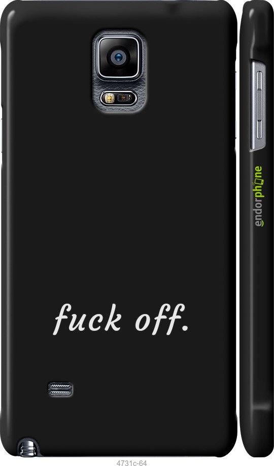 3D пластиковый матовый чехол Fuck off для Samsung Galaxy Note 4 N910H - 4731m-64 изображение 