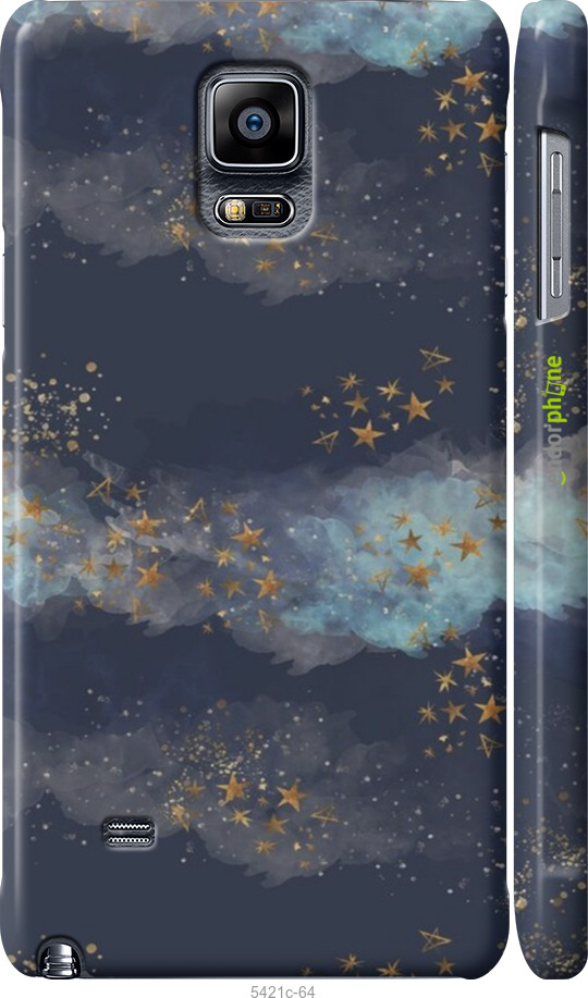 3D пластиковый глянцевый чехол Ночь золотые звезды для Samsung Galaxy Note 4 N910H - 5421c-64 изображение 