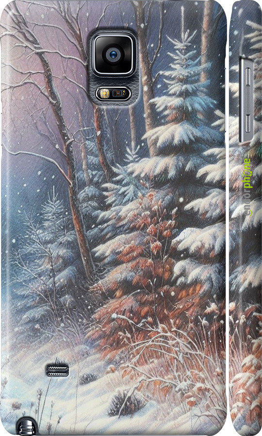3D пластиковий глянцевий чехол Зимовий пейзаж для Samsung Galaxy Note 4 N910H - 5814c-64 изображение 
