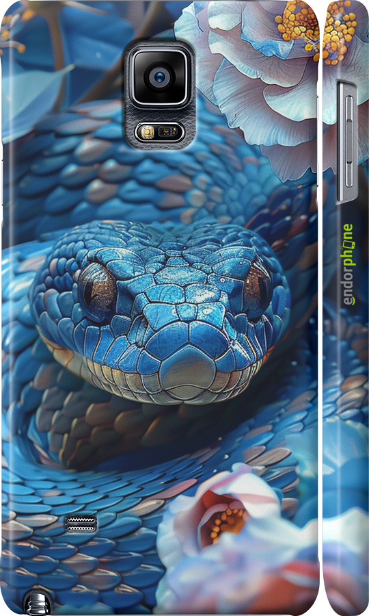 3D пластиковий глянцевий чехол Blue Snake для Samsung Galaxy Note 4 N910H - 6079c-64 изображение 