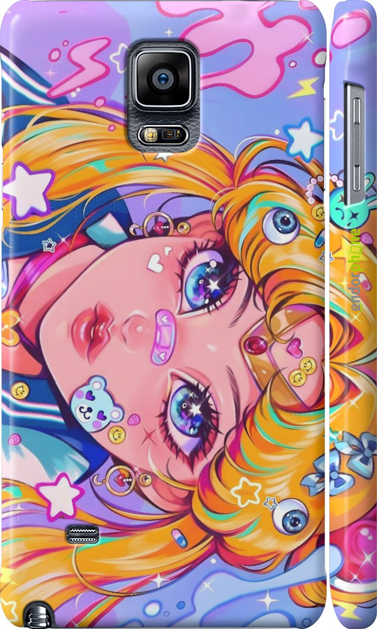 3D пластиковый матовый чехол Сейлор Мун 4 для Samsung Galaxy Note 4 N910H - 6353m-64 изображение 