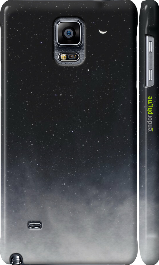 3D пластиковий глянцевий чехол Голубые облака, Голубая луна для Samsung Galaxy Note 4 N910H - 6396c-64 изображение 