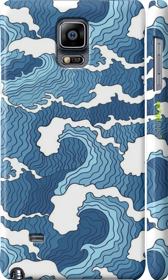 3D пластиковый матовый чехол Абстрактный рисунок морских волн для Samsung Galaxy Note 4 N910H - 6538m-64 изображение 