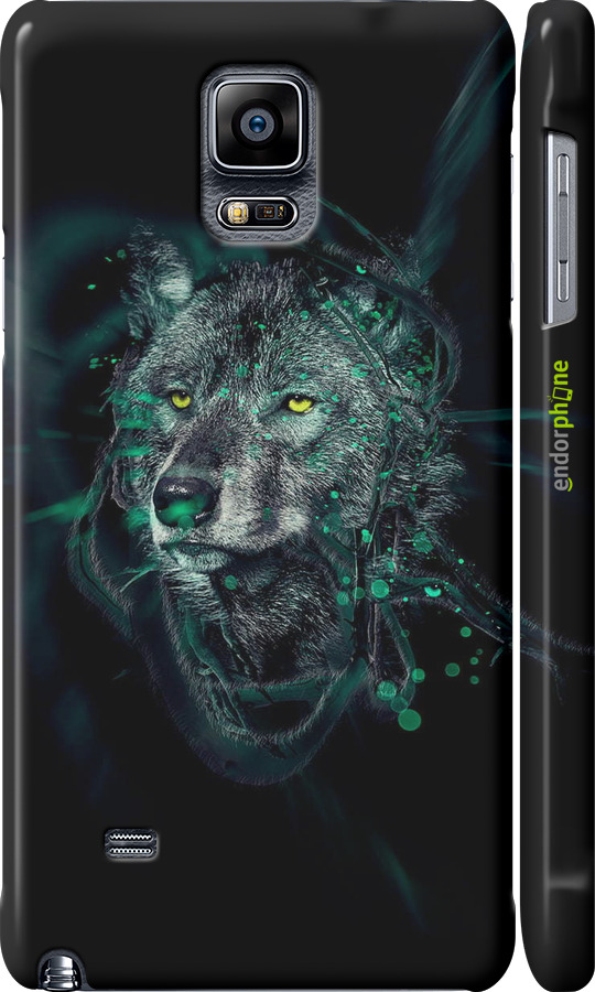 3D пластиковий матовий чехол Wolf для Samsung Galaxy Note 4 N910H - 6610m-64 изображение 
