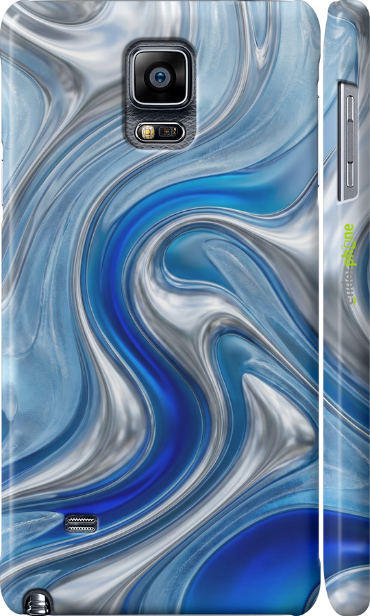 3D пластиковый глянцевый чехол Liquid Chrome для Samsung Galaxy Note 4 N910H - 6781c-64 изображение 