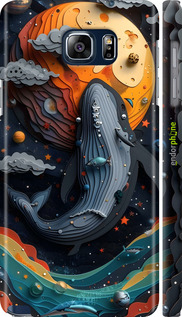 3D пластиковый глянцевый чехол Кит в космосе для Samsung Galaxy Note 5 N920C - 6328c-127 изображение 
