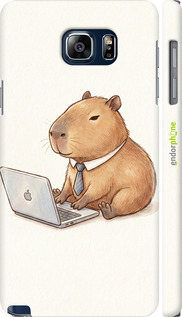 3D пластиковий глянцевий чехол Funny Capybara CEO Working для Samsung Galaxy Note 5 N920C - 6777c-127 изображение 