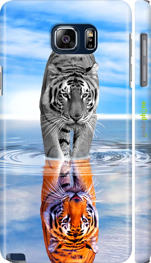 3D пластиковый матовый чехол Тигр для Samsung Galaxy Note 5 N920C - 6016m-127 изображение 