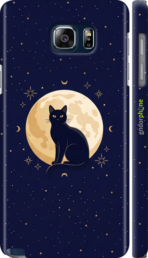 3D пластиковий глянцевий чехол Cute Cat Celestial/Witchy для Samsung Galaxy Note 5 N920C - 6787c-127 изображение 