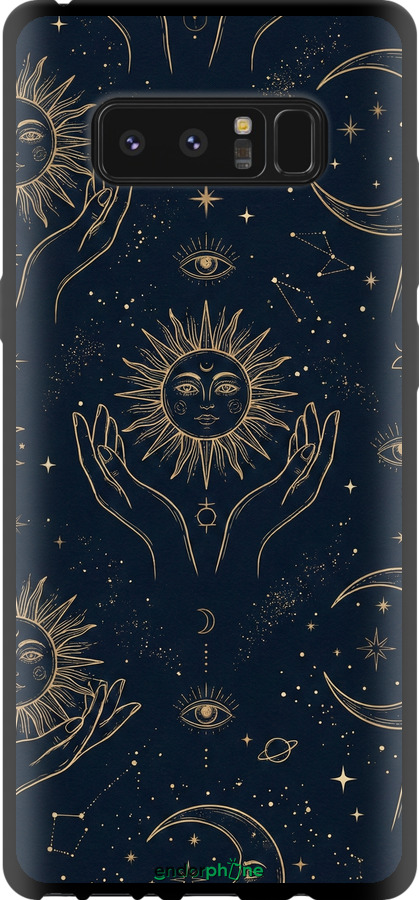 TPU чехол Celestial Harmony: Sun & Moon Gold Mystic Pattern для Samsung Galaxy Note 8 - 6778b-1020 изображение 