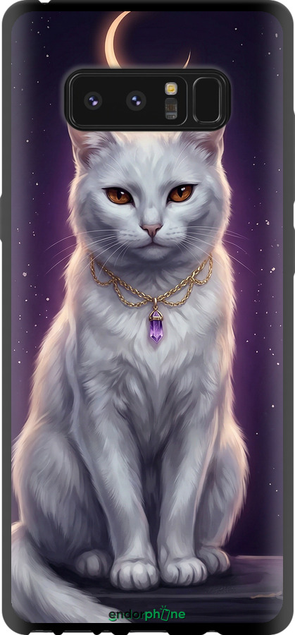 TPU чехол Mystic White Cat Gothic Dark Purple Gold для Samsung Galaxy Note 8 - 6805b-1020 изображение 