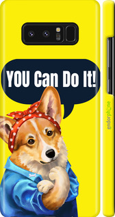 3D пластиковий матовий чехол чехол с корги You Can Do It для Samsung Galaxy Note 8 - 6184m-1020 изображение 