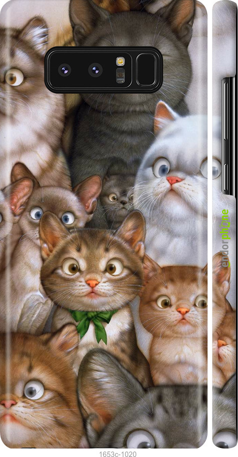 

3D пластиковий матовий чохол "Коти" для Samsung Galaxy Note 8
