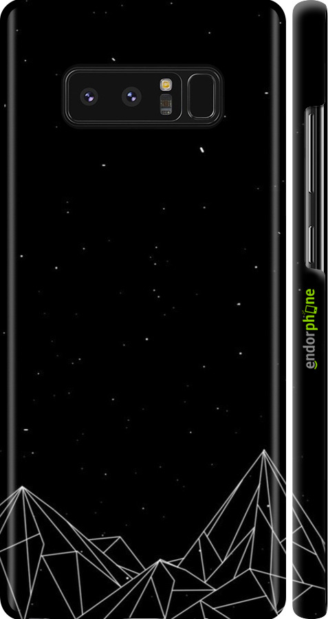 3D пластиковый матовый чехол Черно белые абстрактные горы для Samsung Galaxy Note 8 - 6437m-1020 изображение 