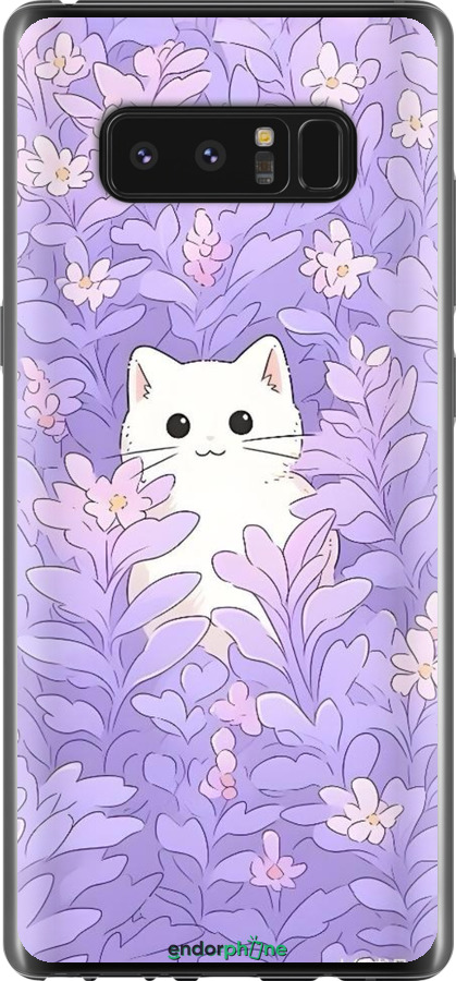 2D пластиковый чехол Котик в цветах для Samsung Galaxy Note 8 - 6390t-1020 изображение 
