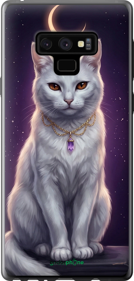 2D пластиковый чехол Mystic White Cat Gothic Dark Purple Gold для Samsung Galaxy Note 9 N960F - 6805t-1512 изображение 