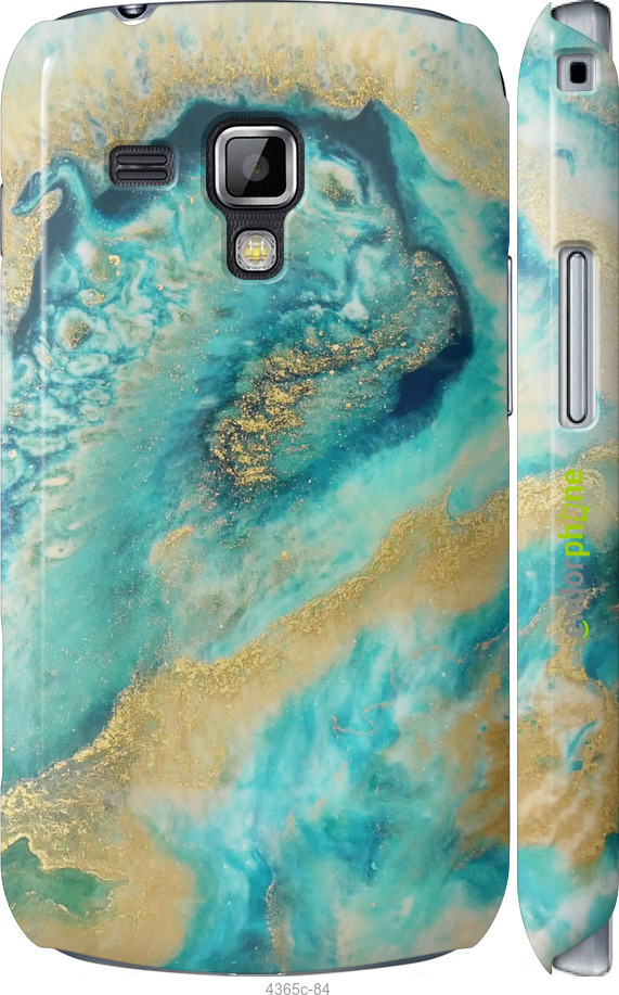 3D пластиковый глянцевый чехол Green marble для Samsung Galaxy S Duos s7562 - 4365c-84 изображение 