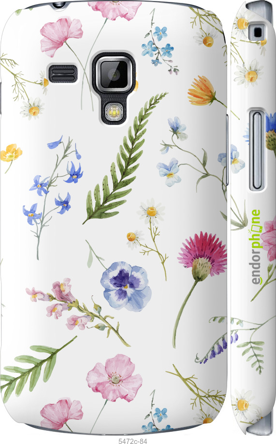 3D пластиковый глянцевый чехол Цветочный фон v2 для Samsung Galaxy S Duos s7562 - 5472c-84 изображение 