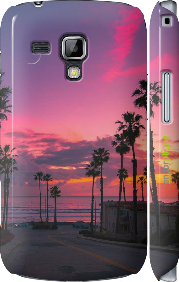 3D пластиковий глянцевий чехол Пальми для Samsung Galaxy S Duos s7562 - 5873c-84 изображение 