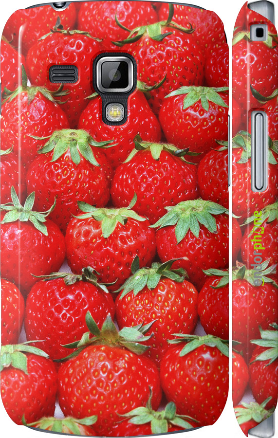 3D пластиковый глянцевый чехол Клубника для Samsung Galaxy S Duos s7562 - 6020c-84 изображение 