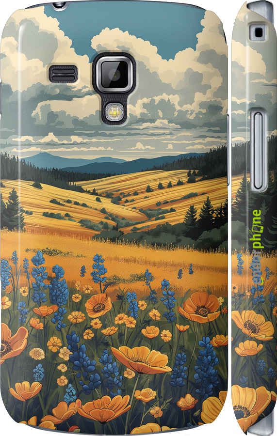 3D пластиковый глянцевый чехол Украинское поле для Samsung Galaxy S Duos s7562 - 6082c-84 изображение 