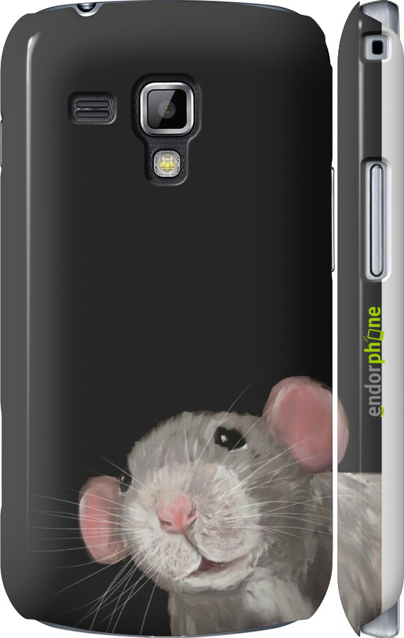 3D пластиковый глянцевый чехол The Peeking Rat для Samsung Galaxy S Duos s7562 - 6442c-84 изображение 