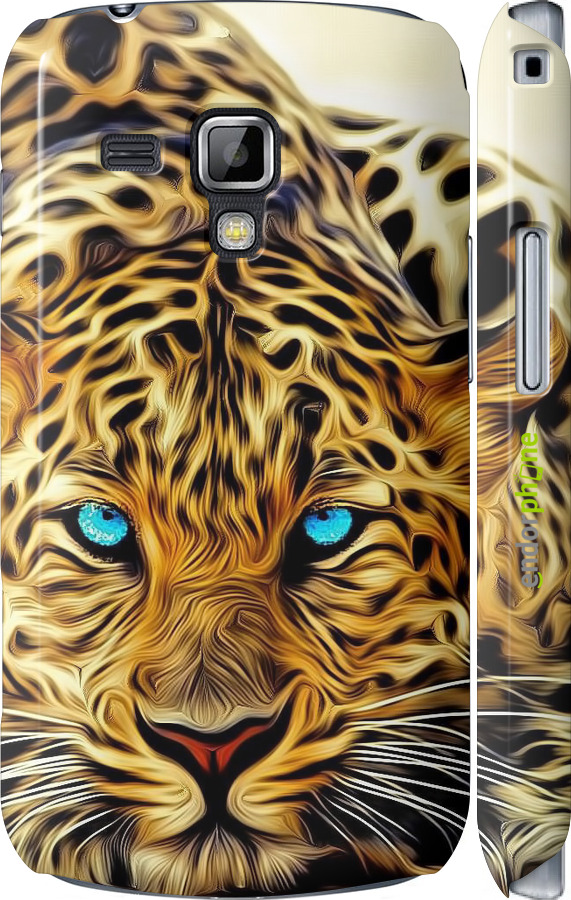 3D пластиковий глянцевий чехол Леопард для Samsung Galaxy S Duos s7562 - 6611c-84 изображение 