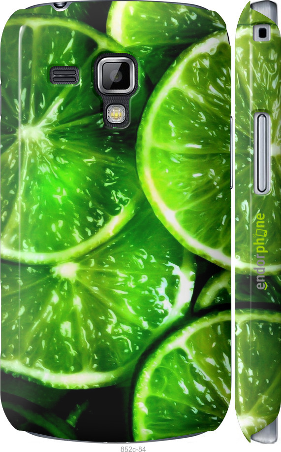 3D пластиковий глянцевий чехол Зелені часточки лимона для Samsung Galaxy S Duos s7562 - 852c-84 изображение 